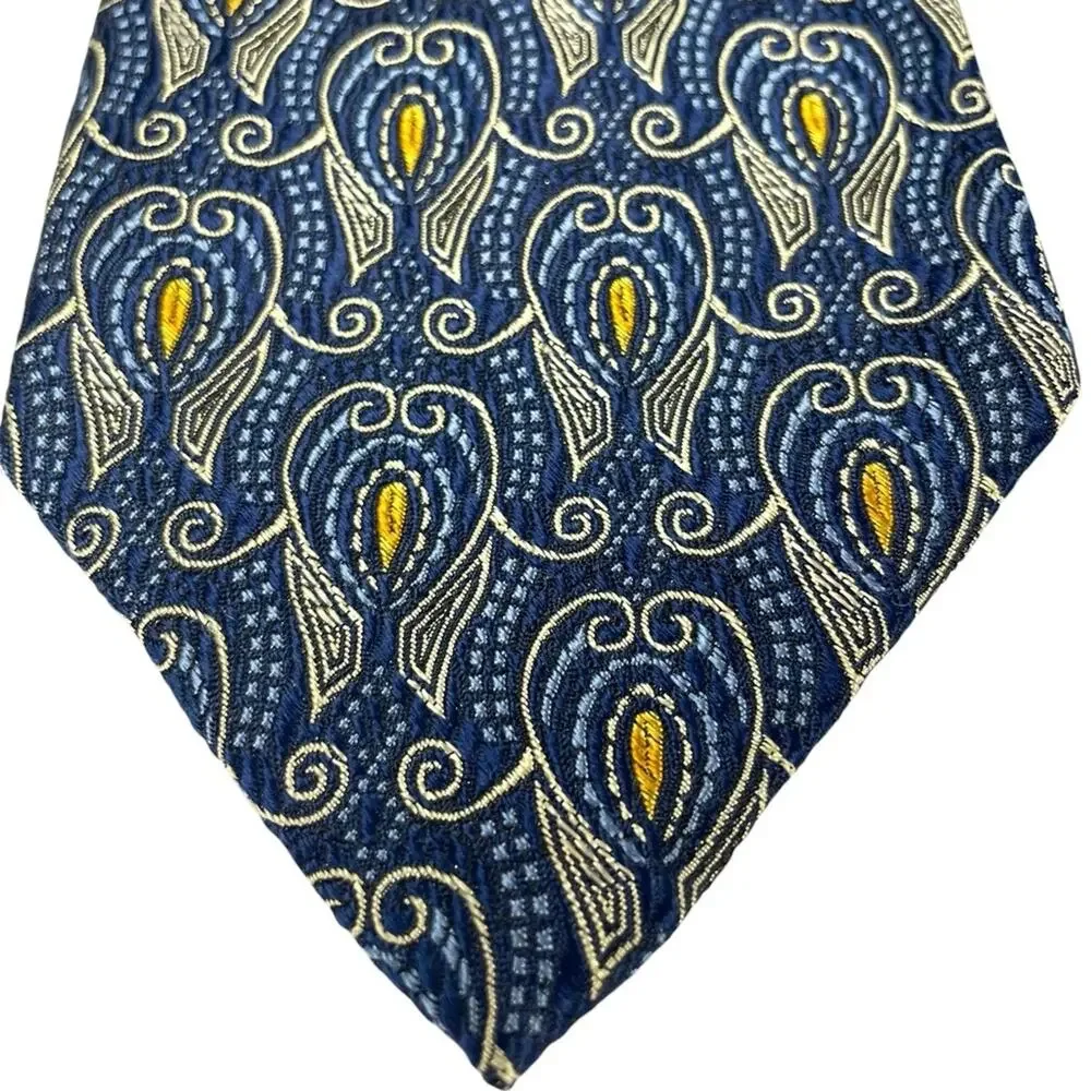Robert Talbott Best of Class Blue and Gold Pattern Ties set hand sewn 100% silk